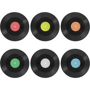 12 Inch Blank Vinyl Records Decor, 6PCS Fake Records Vintage Decorations Retro Wall Display Faux Vinyl Record for Music Party Studio Home Living Room Wall Decor DIY Craft Project