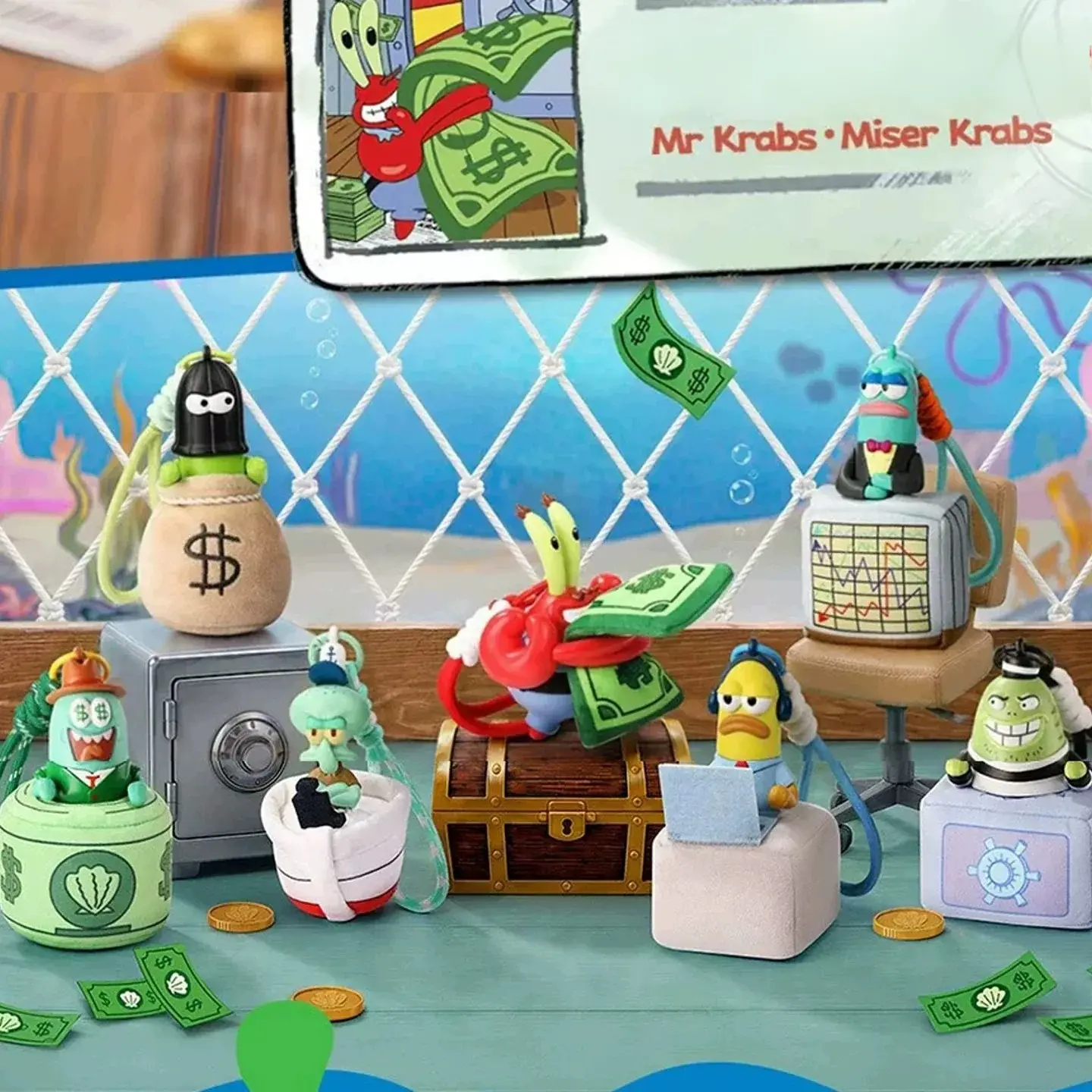 SpongeBob Bikini Bottom Money Squad Scented Plush Hanging Ornaments Aromatic Collectible Cartoon Plush Keychain Lovely Holiday Surprise Gift For Teen SpongeBob Enthusiasts