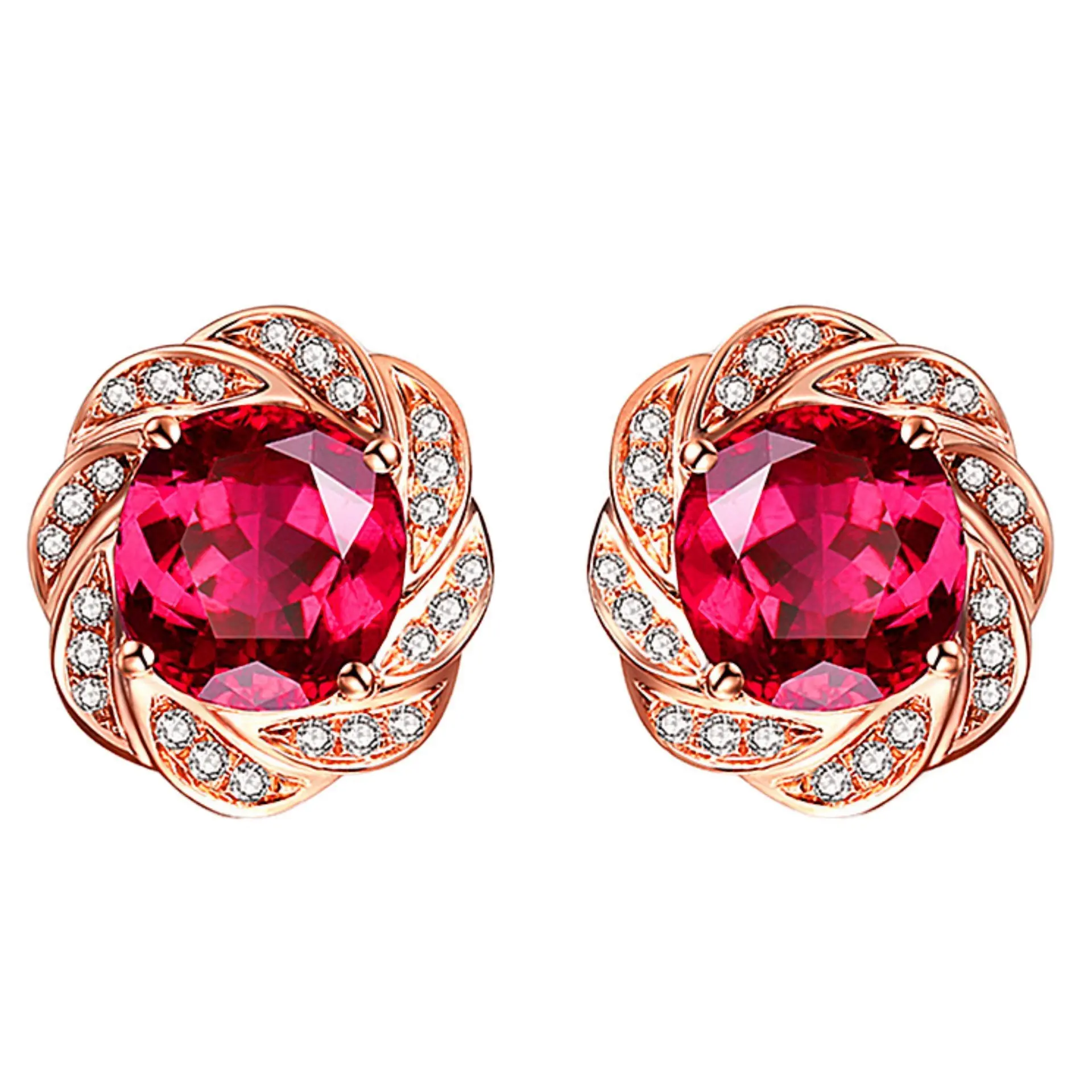 ED 12 red tourmaline earrings with red d