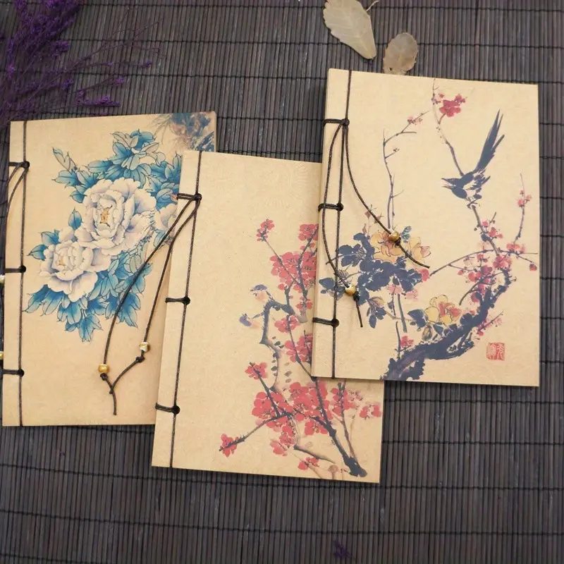 Chinese Painting Series Notebook, Ink Peony Ancient Style Handmade ...