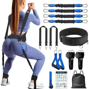 Resistance Bands for Workout, Vertical Jump Trainer Exercise Bands Set with Handles for Men & Women, Squat Bands for Legs & Butt with Door Anchor & Ankle Straps, 100lbs Strength Training Equipment