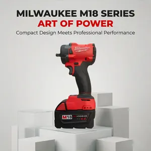Milwaukee M18 3/8" Compact Cordless Impact Wrench - Tool Only or Kit, 4-Speed, LED Light, Ergonomic Anti-Slip Grip, Short Body Design for Auto Repair & Tight Space Access ratchet handle