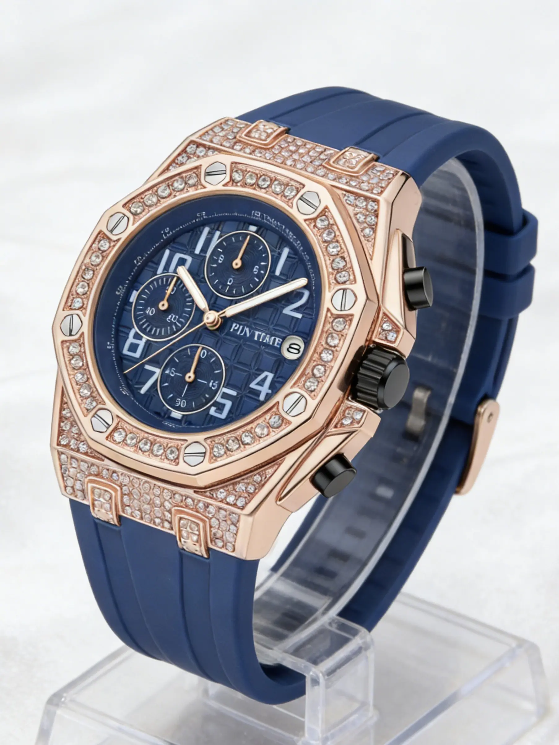 Men's Silicone Strap Watch, Multifunctional Hexagonal Case Design, Quartz Analog Watch, Quartz Movement, Durable Style, Perfect Gift, Fashion Accessory, Fashionable Wristwatch, Casual Trendy Wristwatch, Quartz Watches, Quartz Wristwatches