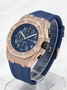 Men's Silicone Strap Watch, Multifunctional Hexagonal Case Design, Quartz Movement, Durable Style, Perfect Gift, Fashion Accessory, Casual Trendy Wristwatch