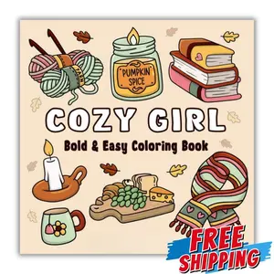 50 Cute, Simple Illustrations with Thick Lines Hygge Inspired Designs for Kids Adults, and Teens For Stress Relief and Relaxation