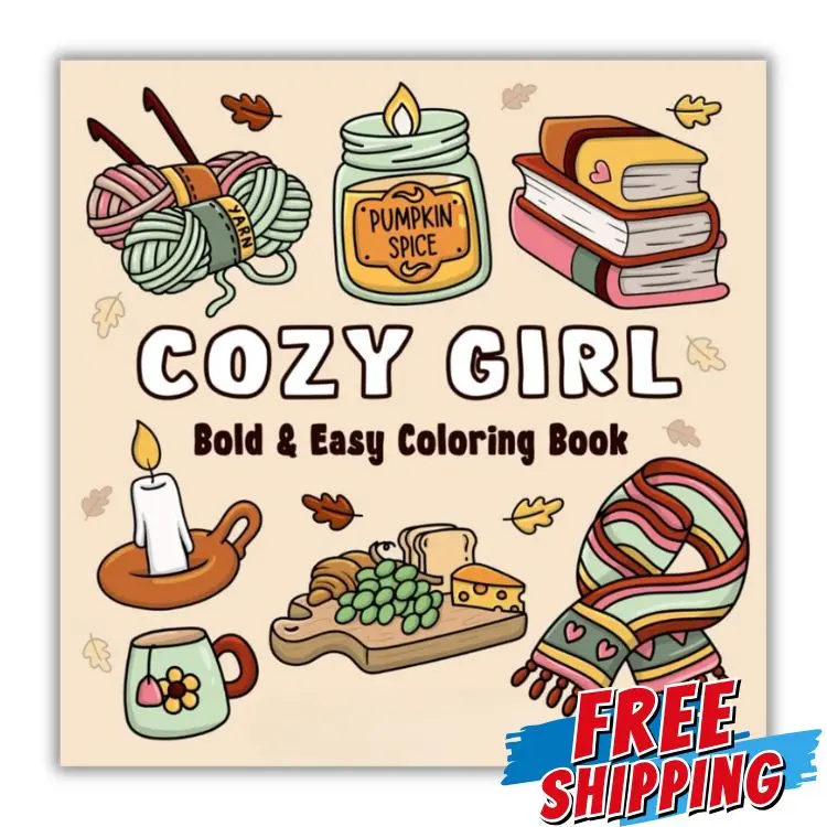 50 Cute, Simple Illustrations with Thick Lines Hygge Inspired Designs for Kids Adults, and Teens For Stress Relief and Relaxation