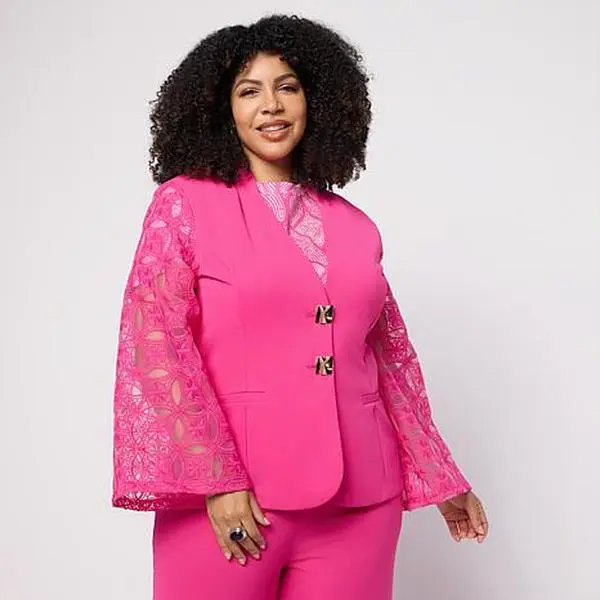 Vivica A. Fox Collection Blazer with Lace Sleeves