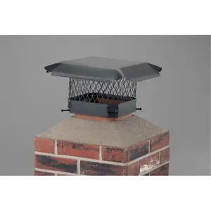HY-C  Draft King Single Flue Painted Galvanized Steel Chimney Cap with .75 in. Mesh in Black