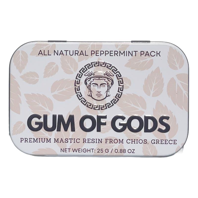 Gum of Gods - Peppermint Pack 25 grams of Chios Mastic Resin with natural peppermint flavoring and stevia