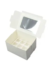 5/1pcs 6/12/24 Pack Cupcake Boxes, Square Round Clear Flip Window Cupcake Cases for Dessert Pastry Display.needoh.paper plates