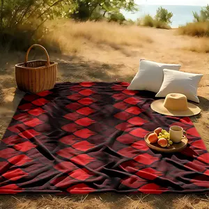 1 piece Dragon scale texture dark red background themed flannel blanket - Oversized comfortable flannel sofa blanket, suitable for beds and sofas, all-season use, modern design, digitally printed pattern, 100% polyester material, machine washable