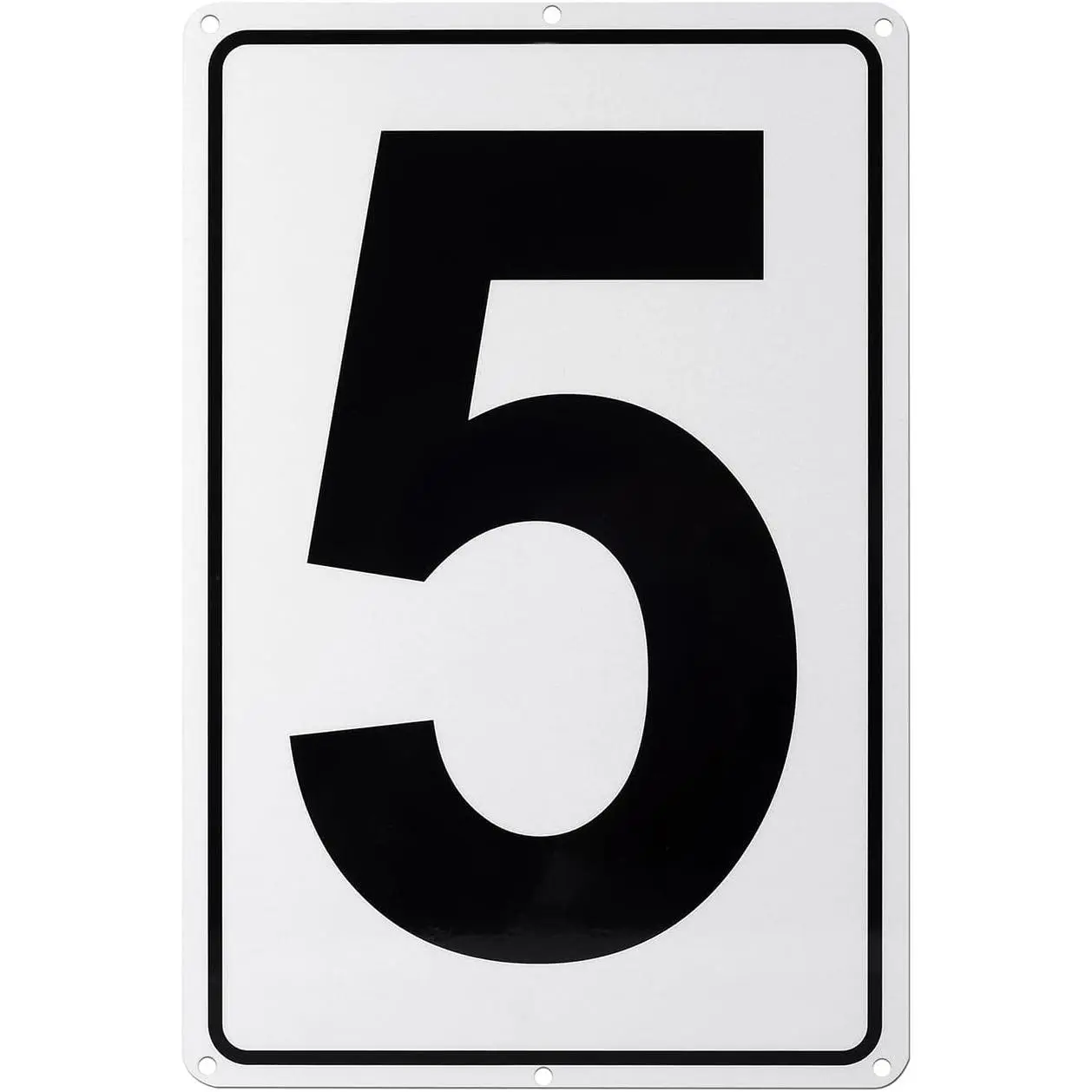 Metal House Numbers Address Sign Reflective Aluminum Mailbox Number, 10 x 7 Inches, Number 5