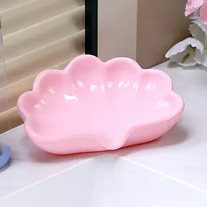 Nordic Style Flower-Shaped Soap Dish Soap Saver Bathroom Organizer, Shell Soap Holder, Cosmetic Jewelry Storage Box, Desktop Decoration, Bathroom Accessories, Bathroom Supplies, Bathroom Essentials Accessories