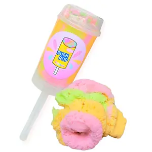 Rainbow Sherbet Slime – Fluffy Cloud Slime with Beads