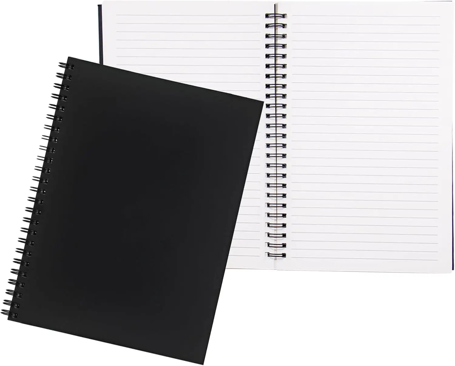 2 Pack College Ruled Notebook, Soft Black Cover Spiral Notebook, Memo Notepad Sketchbook, Students Office Business Diary Spiral Book Journal,100 Pages, 50 Sheets, 7.5x 5.1 Inches
