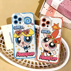 The P-Powerpuff Girls Soft Silicone Phone Case for iPhone 17 Air 16 15 14 13 12 11 Pro Max Plus