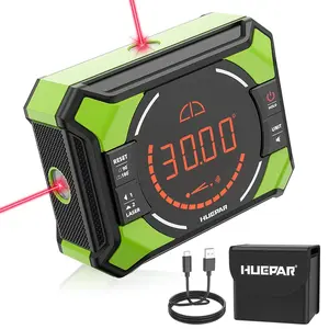 Huepar Digital Angle Gauge with Laser Level Rechargeable 3-in-1 Electronic Level for Woodworking Tools Measures 0-90° & 0-180° Range Magnetic Accessory