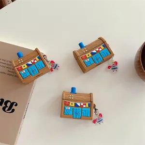 Cute Cartoon Crab AirPods 4 Case, Soft Silicone Earbuds Cover, Shockproof Protective Case with Keychain, Fun Ocean Style Wireless Earphone Accessory