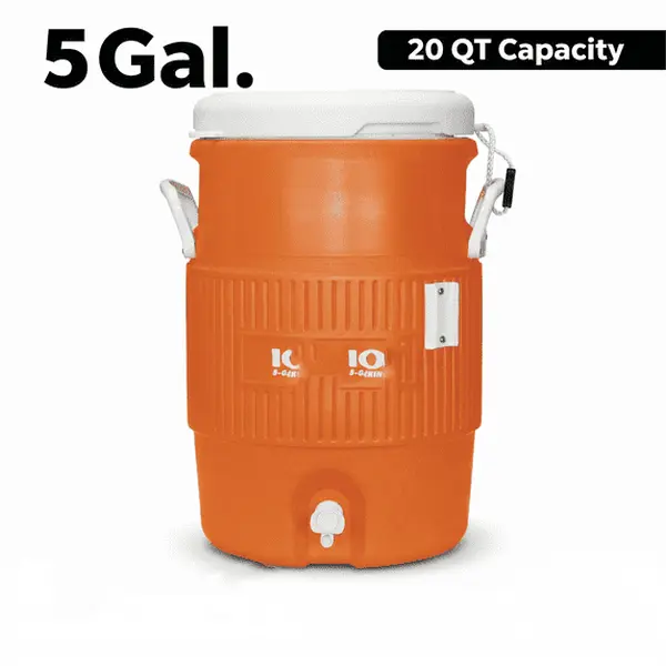 5 Gallon Heavy-Duty Beverage Cooler, Orange