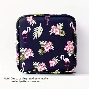 Flamingo Print Portable Pouch – Multi-Use Sanitary Napkin & Small Items Organizer,Privacy Bag for Sanitary Products & Daily Items