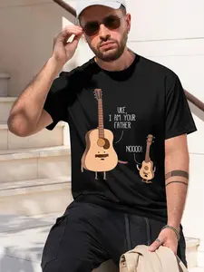 uke I AM YOOUR FATHER NOOOO 2026 new model Black/White Tee Stylish & Comfortable Loose Crew Neck Short Sleeve T-shirts Versatile On Trend Eye Catching Printed Graphic Casual Tee for Daily Wear Ou