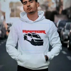 Raptor Hoodie Unisex Stylish Tee Breathable Navy Print Menswear Casual Cotton Comfort Durable Design Streetwear Comfy Apparel