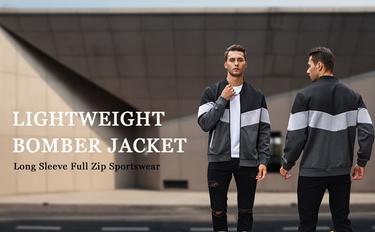 Grandclad Mens Lightweight Jacket Casual Bomber Jacket Color Block Varsity Coat