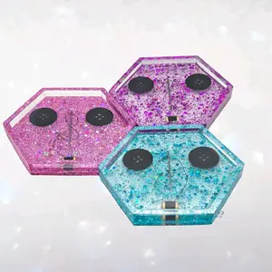 Coraline Inspired Handmade Coaster Trinket Tray Sparkly Pink Blue or Purple Tableware with Acrylic Real Buttons Sewing Needle and Glitter