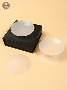 2 Pairs Invisible Nipple Covers, Seamless Silicone Breast Pads with Breathable Holes, Ultra-Thin Edges Traceless Adhesive Bra, Soft Comfortable No Deformation, Plus Size Friendly for Full Figure, Perfect for Wedding Dress, Strapless Tops, Backless Outfits