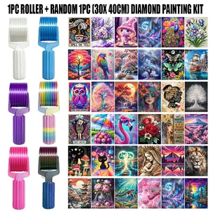 Diamond Art Roller - Essential DIY Craft Tool for Rhinestone Embroidery, Easy-Grip Hand Roller, Detachable Diamond Painting Tools and Accessories, Includes Random 1PC Diamond Painting Kit