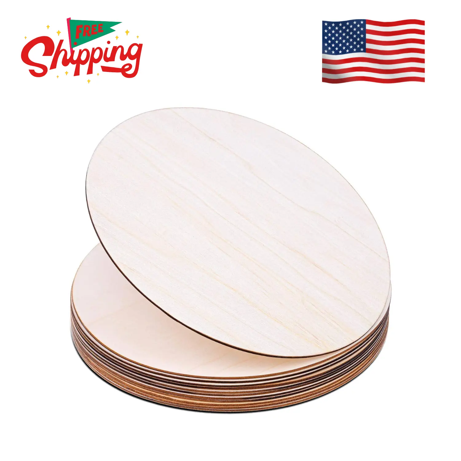 Wood Circles for Crafts, 12 Pack 12 Inch Unfinished Wooden Cutout Rounds for Crafts