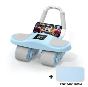 Automatic abdominal rebound, abdominal contraction and rolling abdominal training, abdominal wheel, four-wheel healthy abdomen, men's and women's family elbow support, roller exercise and fitness equipment