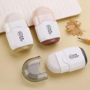 Student Multifunctional Pencil Sharpener Eraser Combo, 1/2 Piece Dual-Use, Random Color, Ideal for School Supplies