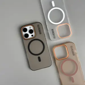 Frosted magnetic attraction is suitable for Apple 16promax mobile phone case iphone17 creative barcode 15 ultra-thin skin heat dissipation Tough Cat Shockproof with Lens Protector Custom Monogram Pink Striped anti-drop 11-17 pro max
