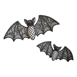 MacKenzie- Childs Set of 2 Hanging Velvet Check Bats
