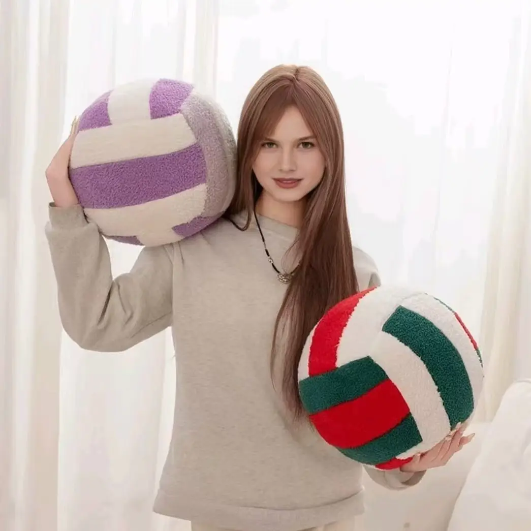 Volleyball Pillow Sports Pillows, Plush Volleyball Plush Pillow, Sport Theme Fluffy Stuffed Throw Pillow, Volleyball Room Decor Gift, Home Decorative Cushion, Soft Touch Cushion