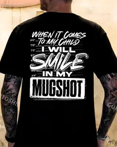 When It Comes To My Child T-Shirt & Hoodie, Printed On The Back Shortsleeve Tropical Casual Round Neck Crewneck
