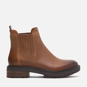Timberland Women's Brimfield Mid Chelsea Boot, Brown Full-Grain, 6.5