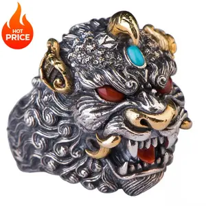European and American Retro Domineering Chinese Style Ring, Fashionable and Popular Niche High-end Ring, Suitable for Daily Wear Jewelry, A Gift for Friends, Boyfriends, and Husbands