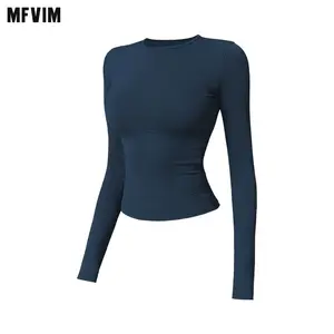 MFVIM Women's Fitness Long Sleeve Shirt, Women's Fitness Top, Quick-Dry Gym Sport Top, Yoga Shirt Lightweight Compression Activewear workout tops compression shirts