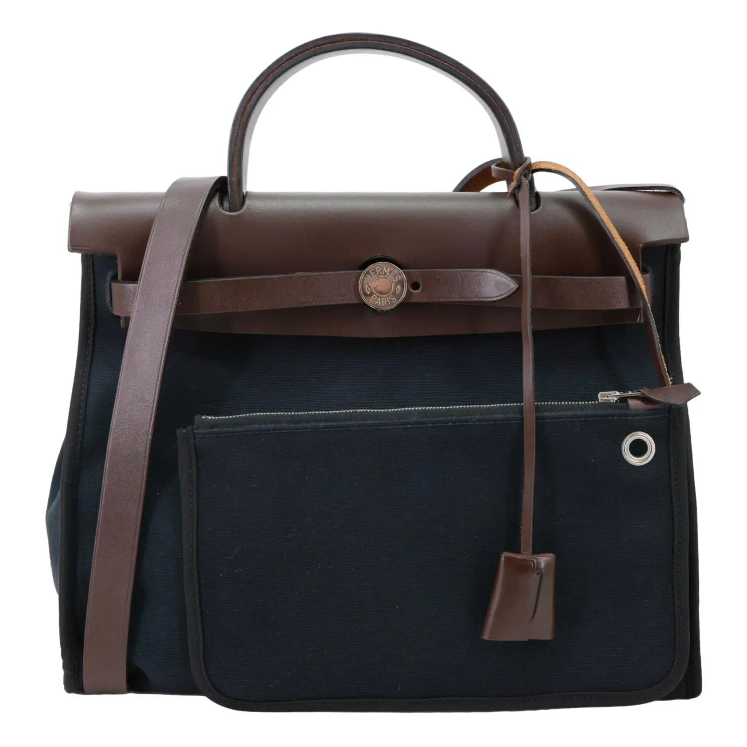 Pre-owned HERMÈS Canvas Shoulder Bags Hermes Herbag 31 PM Tote Shoulder Bag Black