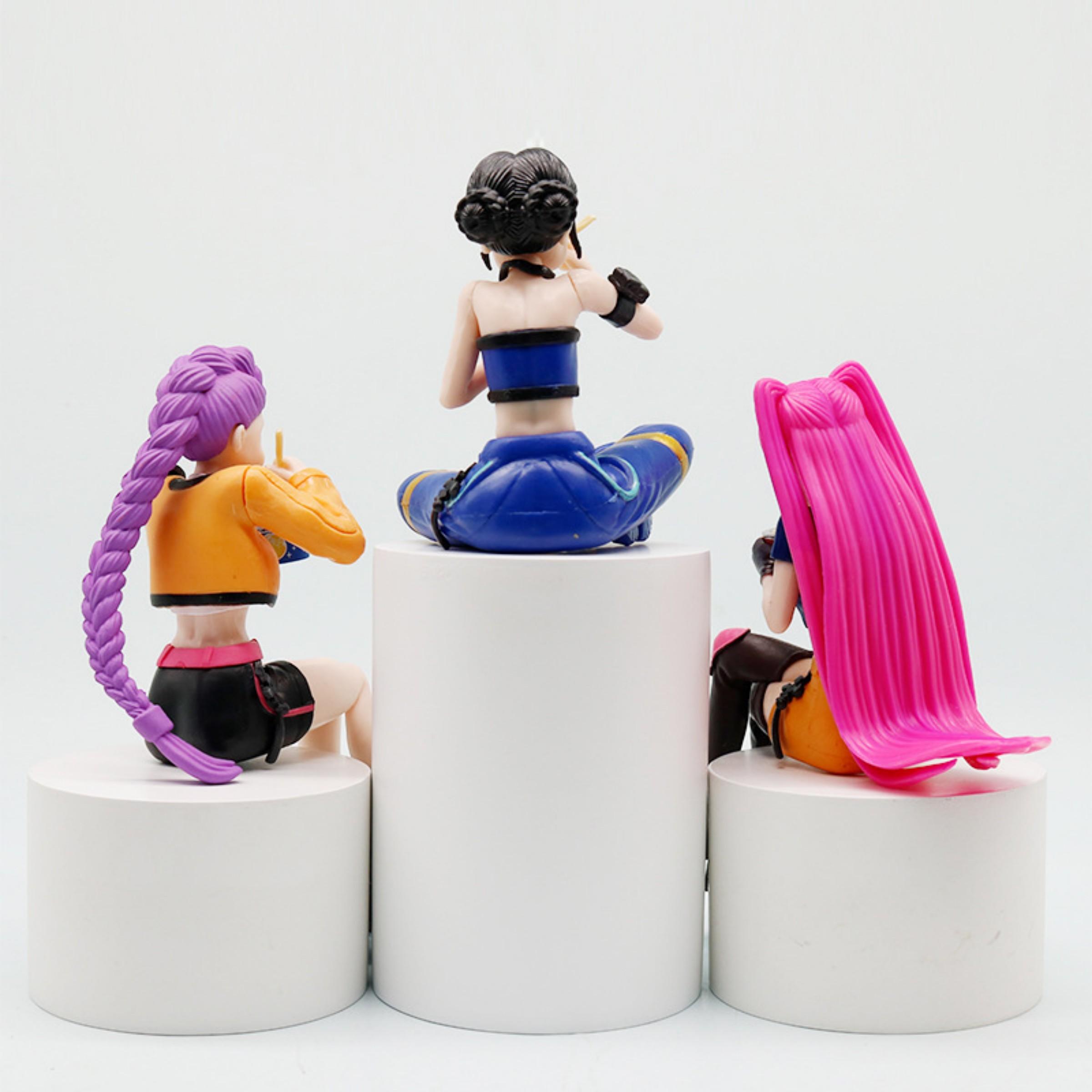 K-pop Girl Group Ramen Triplets Figure Series - Collectible Toy Model, Perfect Desktop Decor, Ideal Display for Fans, Exclusive Gift for Anime Lovers