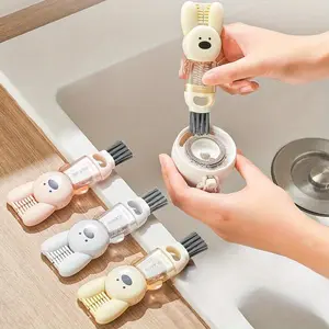 4-in-1 Mini Rabbit Cup Cleaning Brush - Reusable, Soft Bristles for Easy Bottle & Surface Scrubbing, Portable Design for Kitchen, Bathroom & Outdoor Use