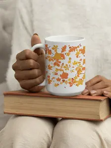 SweetnSipsss 15 oz Fall Leaves Mug for Your Favorite Hot Drink Coffee, Tea, Matcha, Hot Cocoa Perfect for Fall