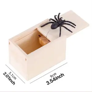 Prank Prop Spider Box, Scary Wooden Surprise Toy, Halloween Prank Gift, Fun Joke Item, Perfect for Parties & Gags