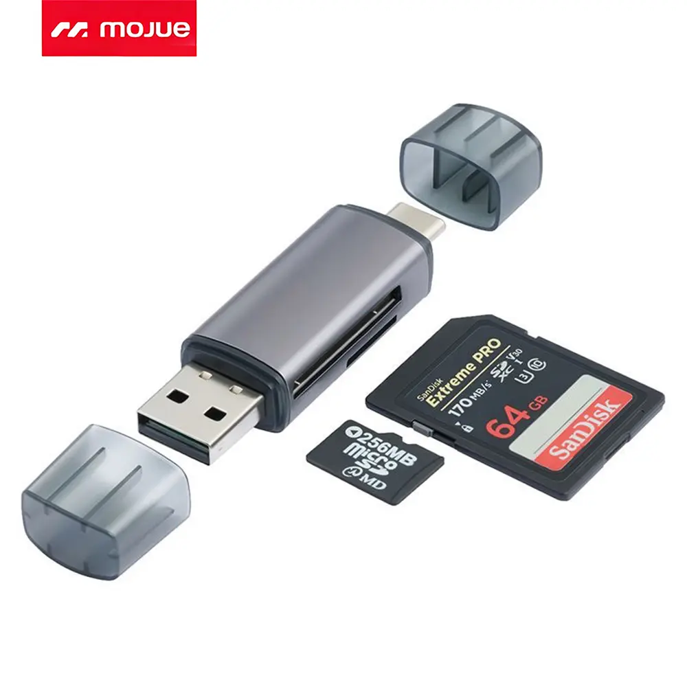 2-in-1 Micro SD Card Reader with USB-C & USB 3.0 – Memory Card Adapter for MicroSD, SDHC, SDXC, Compatible with Desktop PC, MacBook, iPad, iPhone 17/16/15 Pro/Pro Max