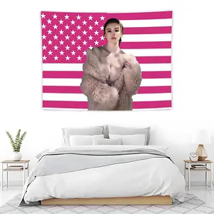 Fur Coat Baddie Tapestry, Us Flag Wall Art, Casual Knit Style, Home Decor, Model Xinghao, Ca Prop 65 Compliant