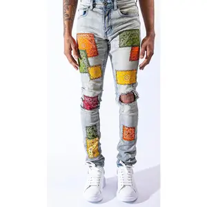 Serenede Multi Patch Bandana Jeans Light Blue