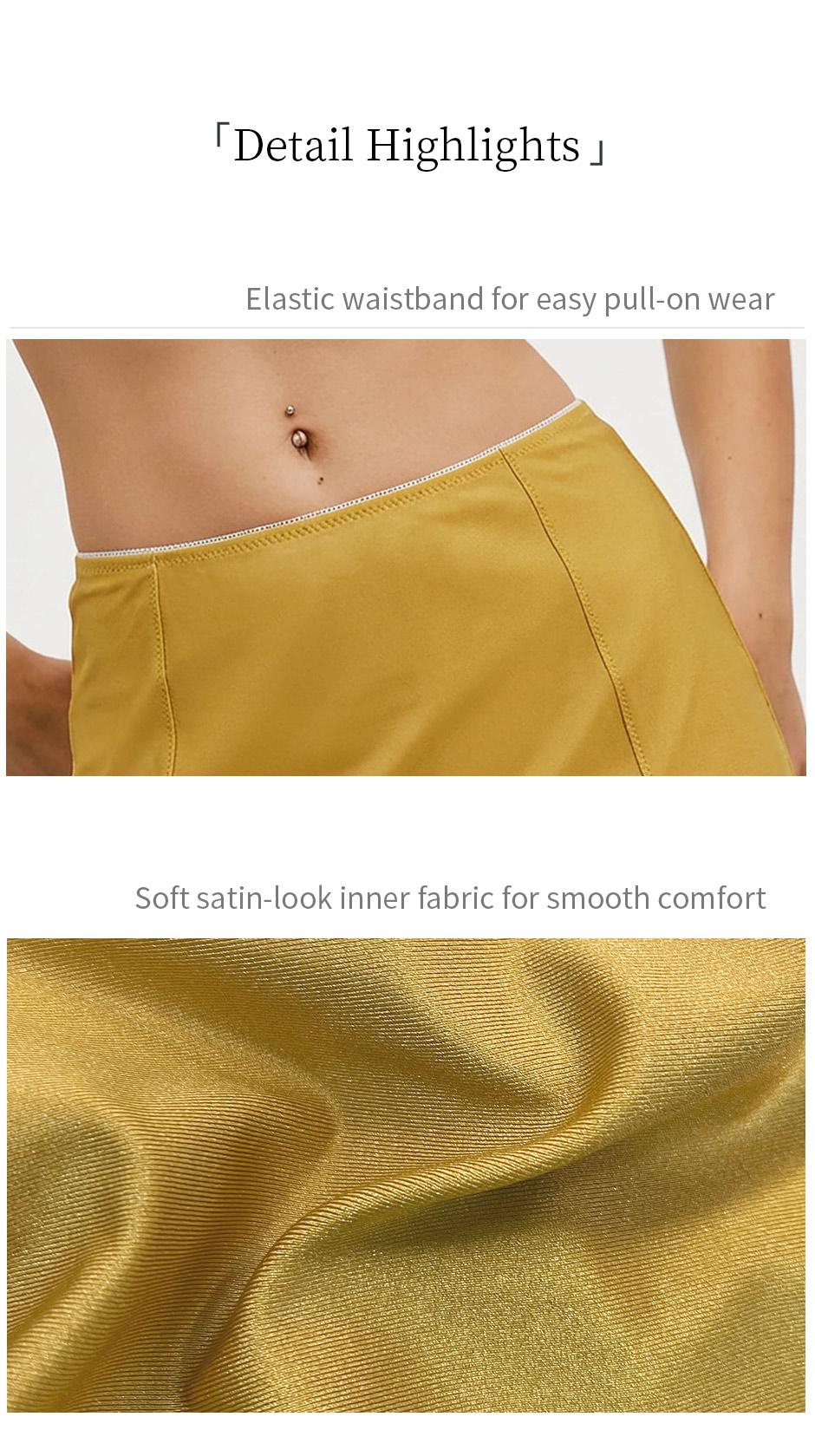 Florboom Women's Satin Mini Skirt – Elastic Waist & Lace Trim, Floral Lace Detail for Casual, Streetwear, Vacation, Festival & Party Wear