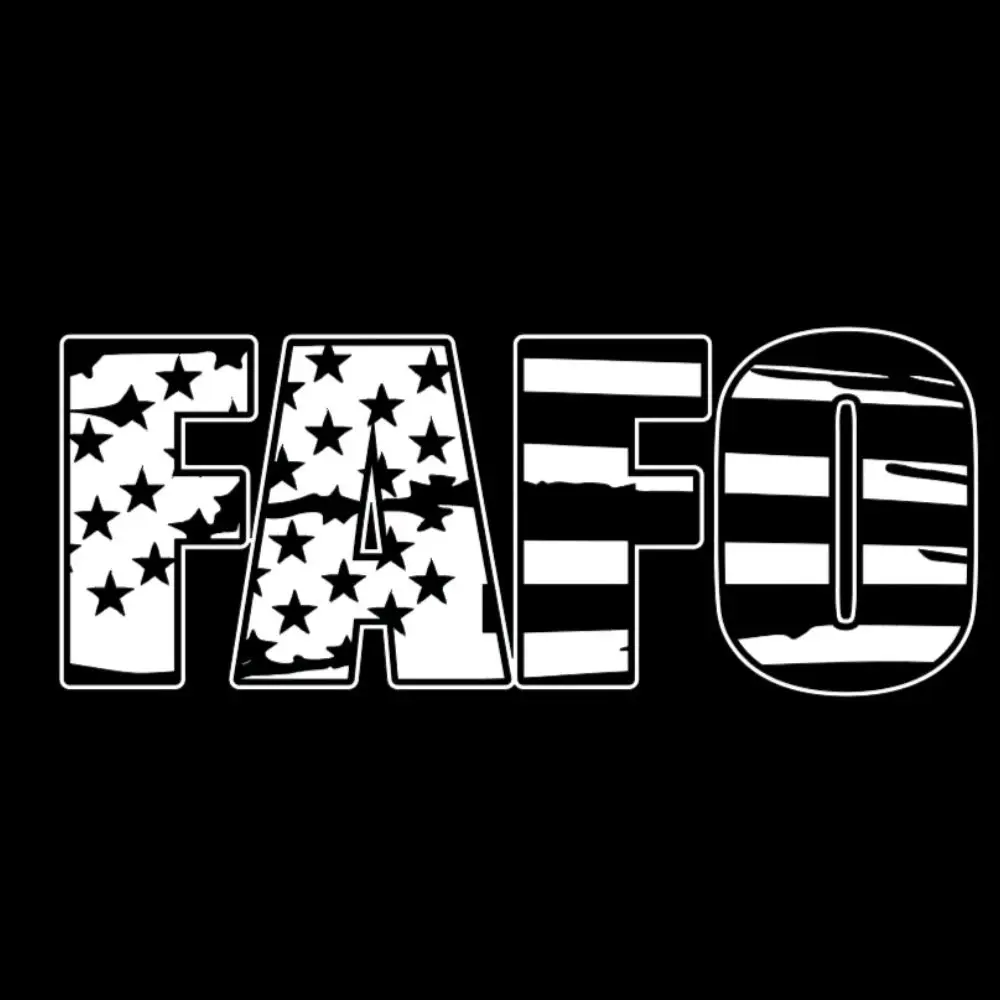 LARGE FAFO with Flag, Left Facing, FAFO F around and Find Out rear window vinyl window decal sticker.